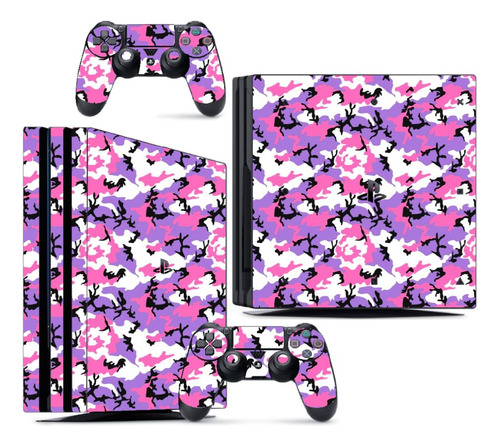 Skin Ps4 Pro Compatível Playstation Camo Lilac