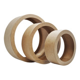 Trio De Nicho Redondo Sem Fundo 37x15/30x15/24x15 Mdf Cru