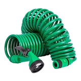 Manguera Espiral Expandible Hogar Casa Jardin  15 Mts  Verde