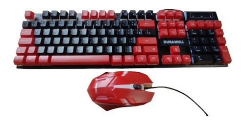 Kit Teclado E Mouse Profissional Gamer Led Rgb Dw-450 Verm