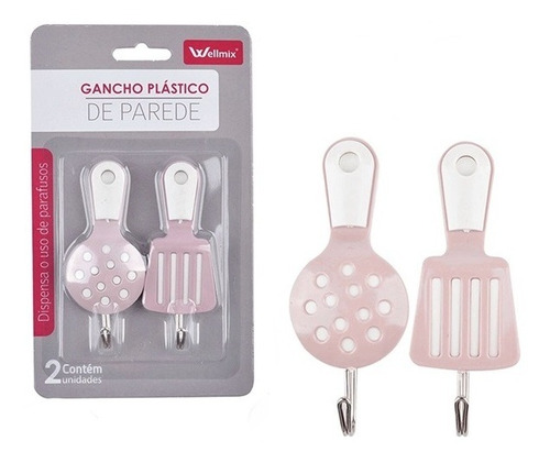 Gancho Adesivo Parede Cozinha Rosa Utensílios Pano De Prato