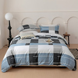 Forro Duvet Roma Print Cuadricula Moderna Extradoble