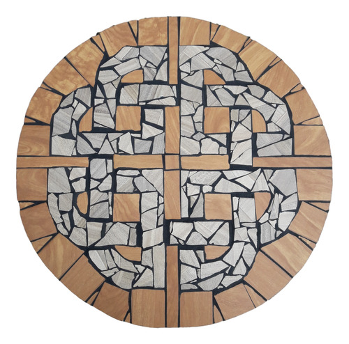 Mesa Matera Plegable Con Mosaico Diseño Nudo Celta
