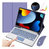 Funda C/teclado Mouse+lápiz P/iPad 987 Gen.10.2/air3 Púrpura