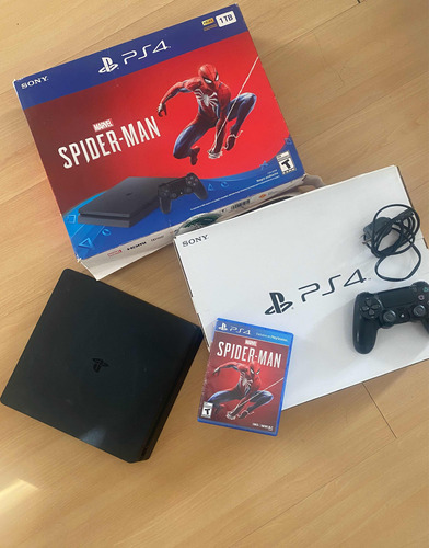 Playstation 4 Slim 1 Tb + Juego Spiderman Joystick Hot Sale