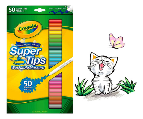 50 Plumones Lavables Delgados Crayola Super Tips Envio Incl