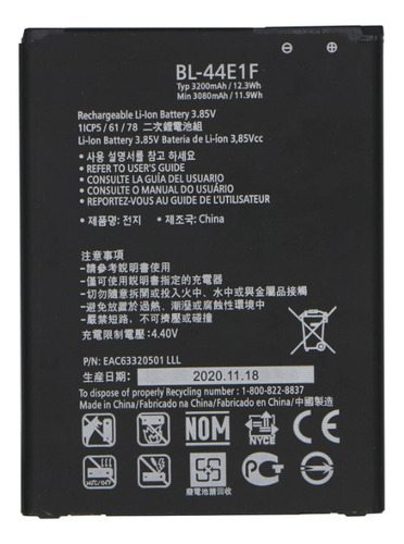 Pila Bateria Litio Bl-44e1f Para Stylo 3 Vs995 H910 H918 E/g