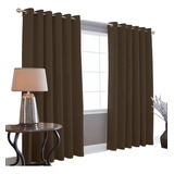 Cortinas Blackout Melocotton - Color Chocolate - 275cm De Ancho X 215cm De Alto En 2 Páneles - Aislamiento Térmico , Reduce El Ruido Exterior , Cortinas Opacas Con Ojales , Lavable En Casa