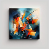 80x80cm Cuadro Abstracto Canva Patron Intenso Bastidor Mader