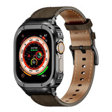 Funda Acero + Correa Piel Para Apple Watch Ultra 9 8 Se 7 6