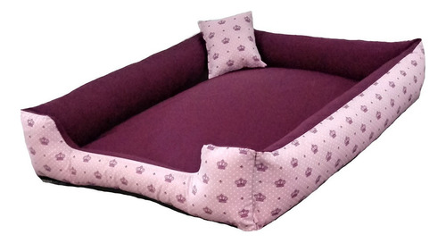 Cama Para Cachorro Grande Retangular 70x80 Direto Da Fabrica Cor Vinho Coroinhas