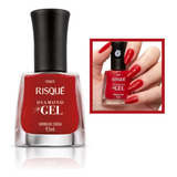 Esmalte Risque Diamond Gel Vermelho Cereja 9,5ml Cremoso