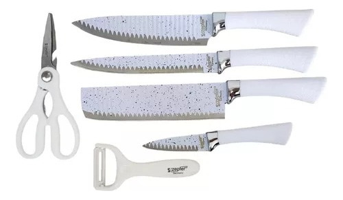 Kit Juego Utensilios Cocina X4 Cuchillos + Tijeras Pelador 