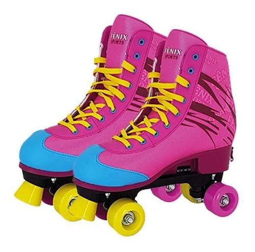 Patins Roller Ajustável 4 Rodas Clássico Retrô Quad Fenix