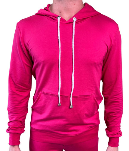 Suéter Masculino Moletinho Pink Com Capuz 