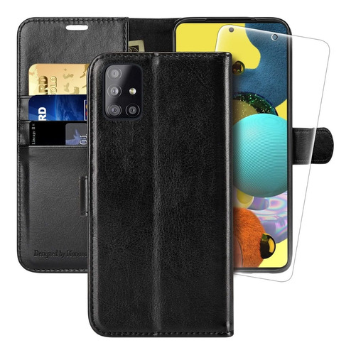 Funda Tipo Cartera Protector De Pantalla Para Galaxy Negro