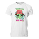 Camisa Camiseta Estampada Alien Viemos Paz Cannabis Maconha