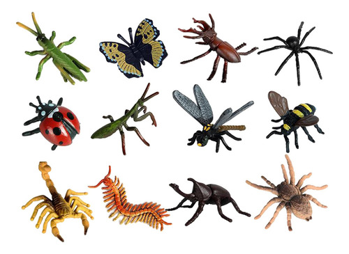 Figuras De Insectos De Plástico Juguetes Bichos Acción