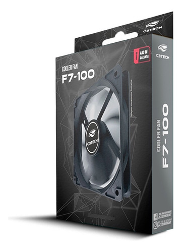 Cooler Fan Gamer 120mm Para Gabinete F7-100bk C3tech Preto 