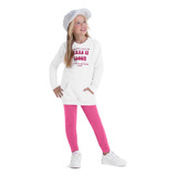 Conjunto Inverno Infantil Feminino Moletom Legging Flanelado