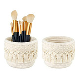 Organizador De Brochas De Maquillaje Macrame Mkono, Set De 2