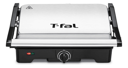 T-fal Parrilla Eléctrica Panini 2 Placas Sandwich Perfecto Color Plateado