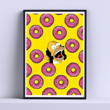 Cuadro Homero Simpsons Y Roscas Deco 30x40cm Listo P Colgar