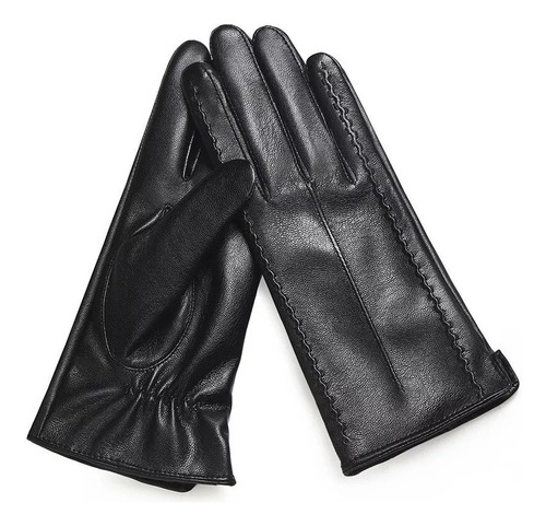 Guantes De Piel Negros Para Mujer Térmicos Y Suaves