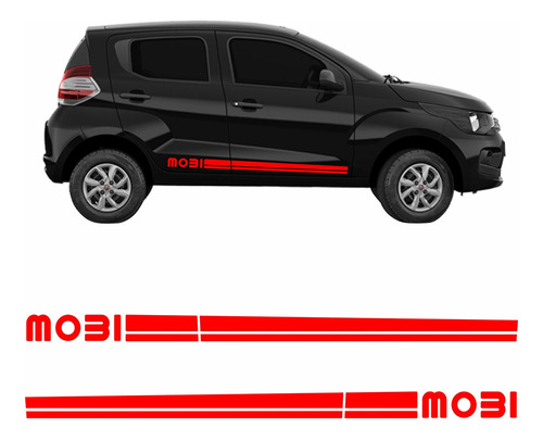 Par Adesivo Lateral Faixa Fiat Mobi Acessórios