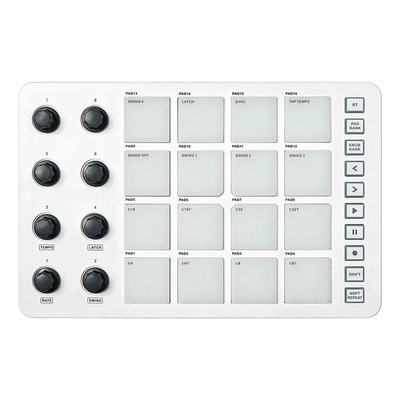 Controlador MIDI M-Vave SMC-PAD Blanco 16 Pads RGB Inalámbrico | Envío gratis