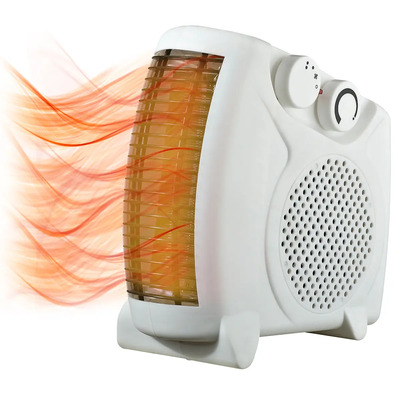 Calefactor Calentador Eléctrico Compacto 26cm De Resistencia Para Recámara Baño Estudio Hogar Turbo Heater Con Termostato 750w \u002F 1500w Beckon | Meses sin interés