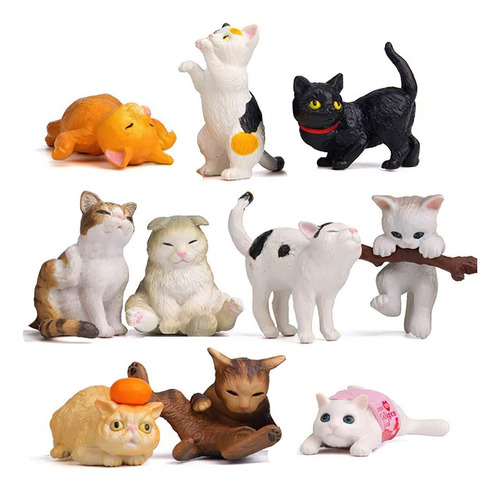 10 Figuras De Gato Realistas Figuras De Gatito Conjunto De .