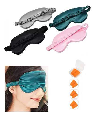 4pcs Antifaz Mascara Dormir Cubre Con Tapones Para Los Oído
