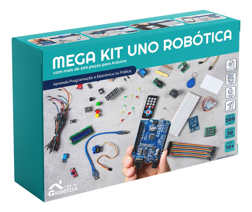 Mega Kit Intermediário Para Arduino Uno Com Mais De 200 Peça