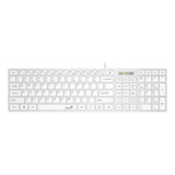 Teclado Genius Slimstar 126 Qwerty Membrana Inglés Us Blanco