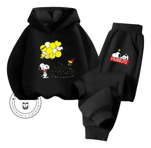 Conjunto De Pantalones Con Capucha Snoopy Para Primavera Y O