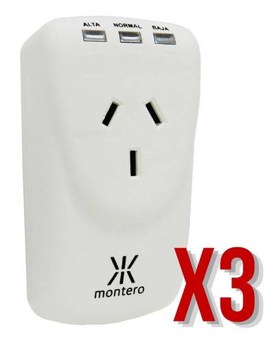 Protector Inteligente De Tensión Multiuso 2500w X3 Montero Color Blanco