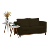 Sofa Aspen Suede Tabaco E Mesas Laterais Bia Off White Dmone