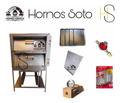 Horno De 4 Charolas Para Pan Y Pizza C/accesorios