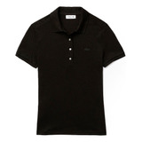 Playera Polo Lacoste Mujer, En Piqué De Algodón Negro 