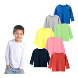 Camiseta O Polera Cuello Redondo 100% Algodón Niños