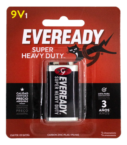 6 X Pila Bateria 9v Carbon Zinc Eveready 1222 San Martin 