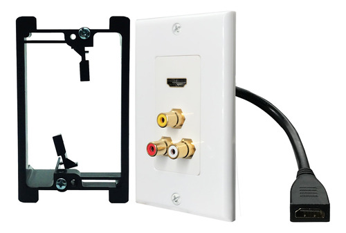 Hdmi + 3rca Placa De Pared, Yomyrayhu, Compatible Con Audio 