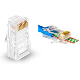 Fichas Conector Rj45 Canalizada Pasante No Fallan Cat5e X100