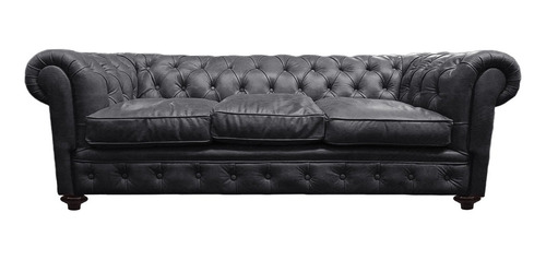 Sillón Chesterfield Leder De Cuero Vacuno 3 Cuerpos