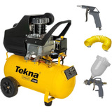 Compressor De Ar 6,4 Pés 20l 2hp 116 Lbs C/ Kit Cp8022 Tekna Cor Amarelo Fase Elétrica Monofásica 110v