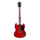 Guitarra Eléctrica Persian Egr240 Sg De Madera Maciza Roja Con Diapasón De Palo De Rosa