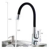 Monomando Mezclador Flexible Negro & Cromo Fregadero Cocina