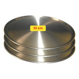 Set 3 Moldes Charolas Para Hornear Pizza De Aluminio 35 Cm 