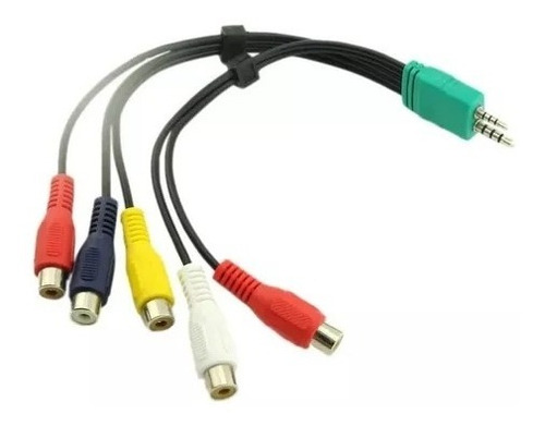 Cable 5 Rca Hembra A Jack 3.5mm + 2.5mm